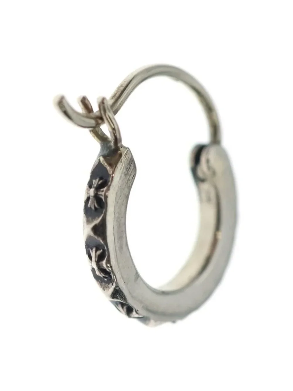 Chrome Hearts Tiny Tfp Hoop True Punk Earrings Silver